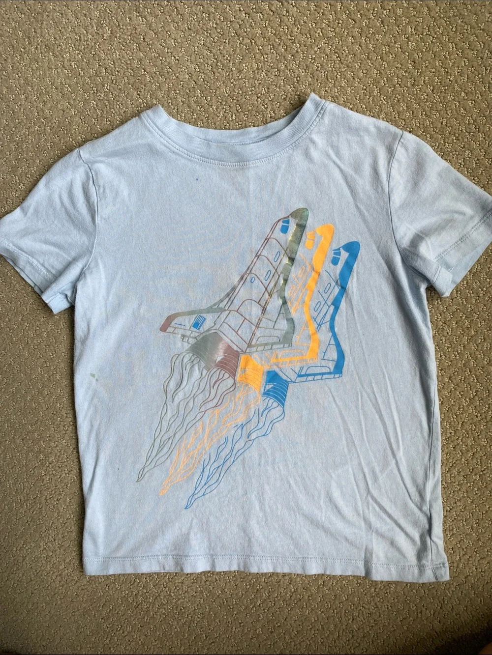 GAP Blue Shark Tee & lands’ end Light blue Space Shuttle Graphic Tee bundle